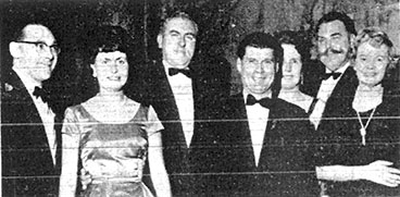 image of the Gorbals Ward with Mr & Mrs Reid; Mr P Smith; Mr M J Heraghty; Mrs P Smith; Mr H Scoffin; and Mrs N Derbyshire 1963.